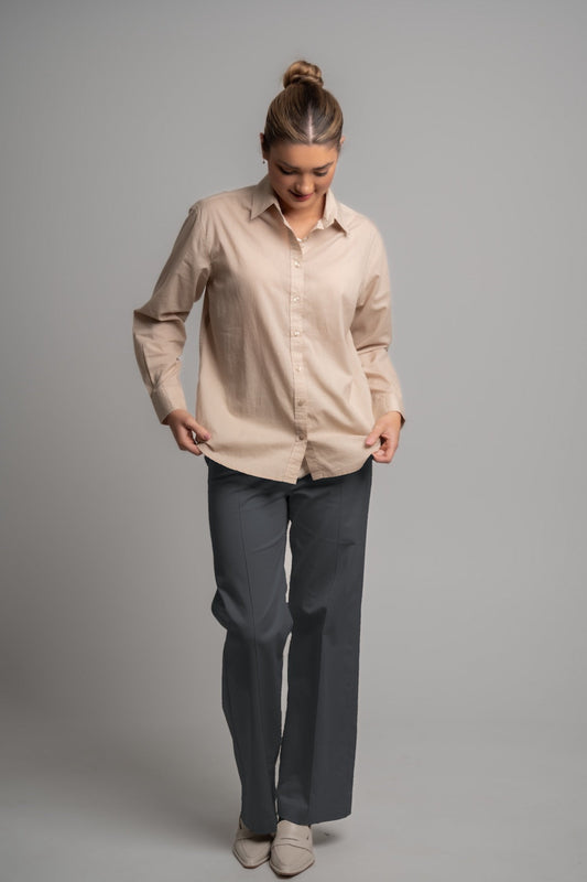 WIDE LEG PANT  - Mid Cool Grey