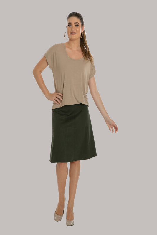 GOOD IDEA SCOOP NECK TEE - Creme Brulee