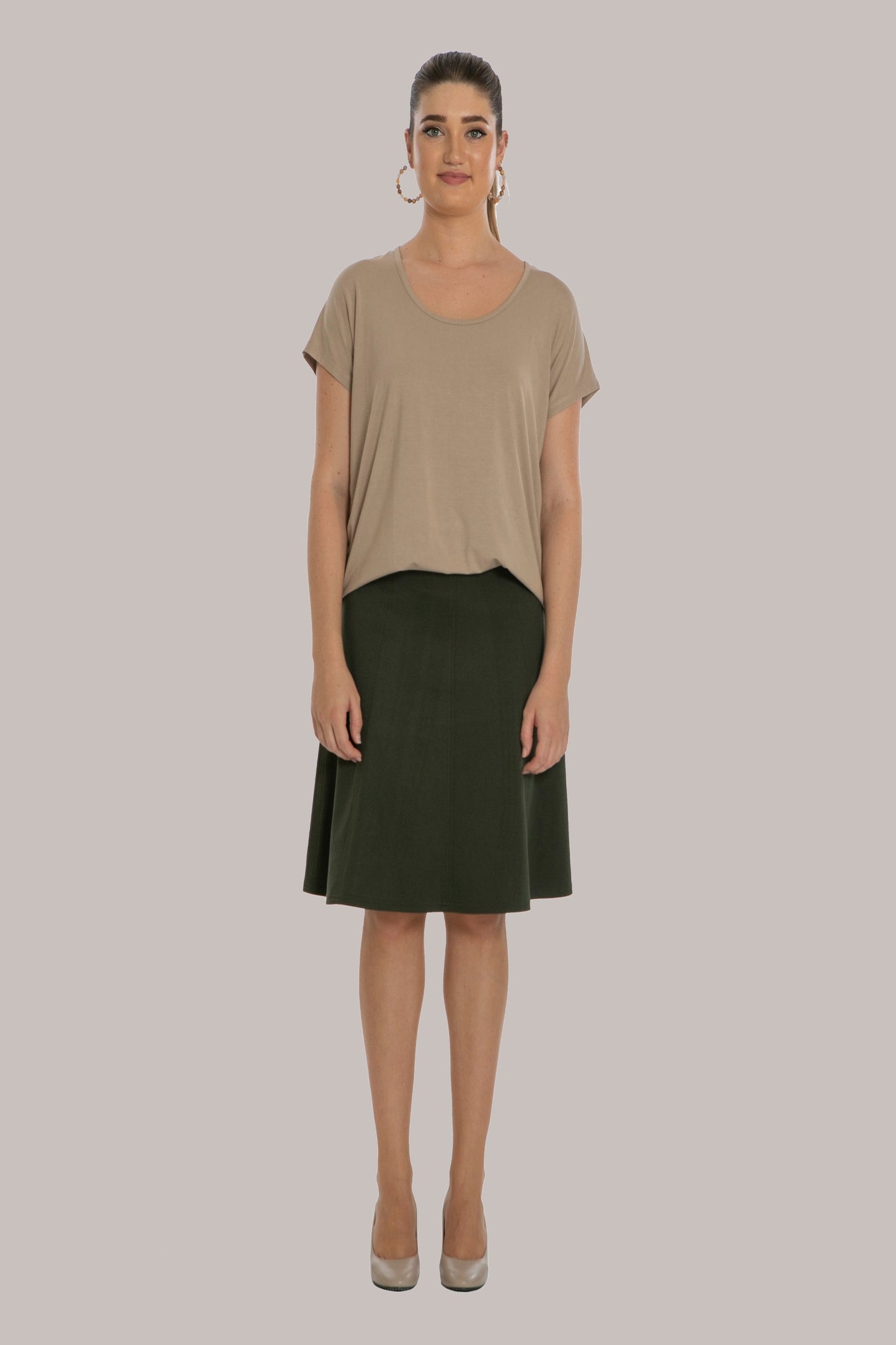 GOOD IDEA SCOOP NECK TEE - Creme Brulee