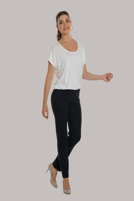 GOOD IDEA SCOOP NECK TEE - Chalk