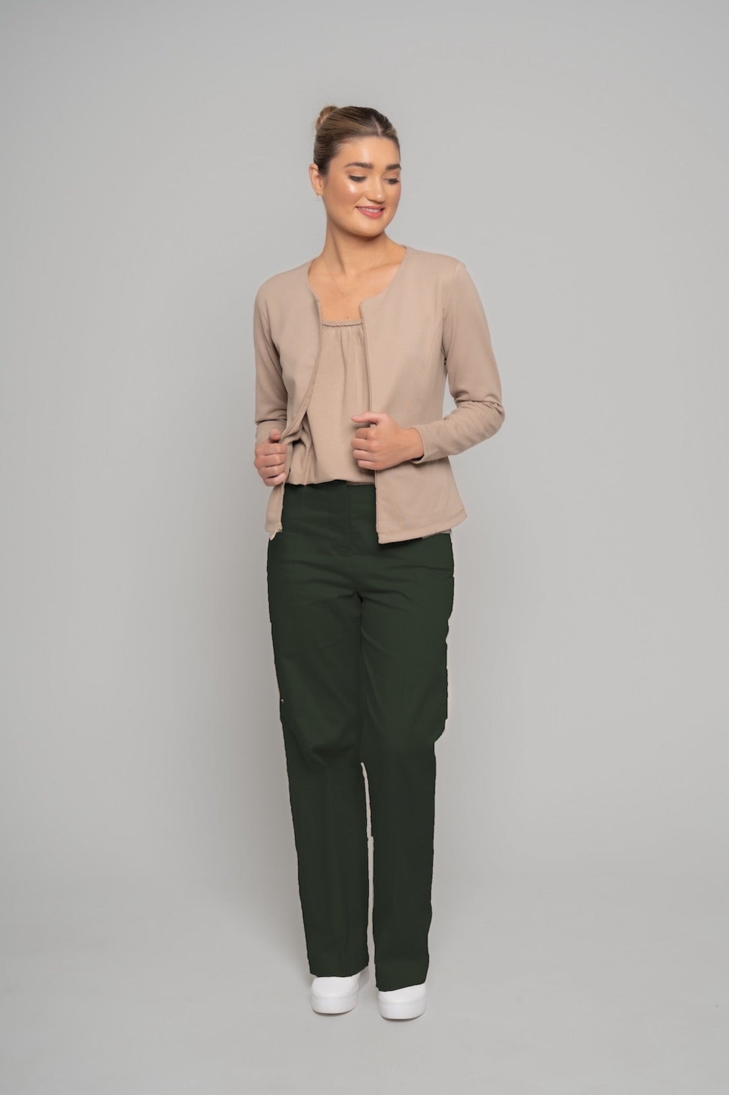 WIDE LEG PANT - Dark Olive Green